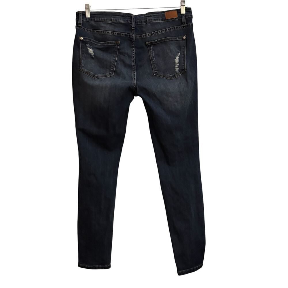 Judy Blue Skinny Fit Distressed Jeans Medium Wash Stretch 15/32 Boho Y2K - Picture 4 of 7